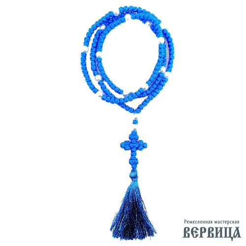 Православные чётки с крестом трилистником и кропильцем вервица Богородечные