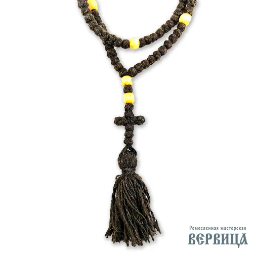 Чётки вервица Монашеский Трилистник демонстрация размера и фактуры