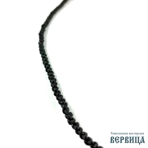 Крупное фото плетения гайтана чёрного