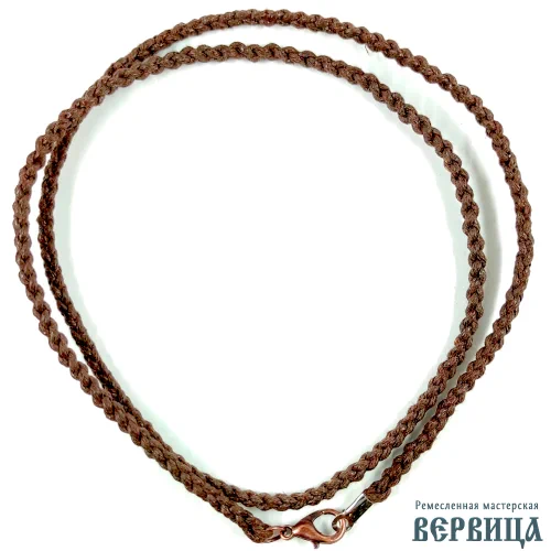 Крупное фото плетения коричневый гайтана