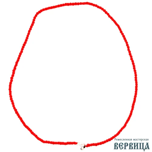 красный хлопковый гайтан ручной работы для крестика (общее фото)