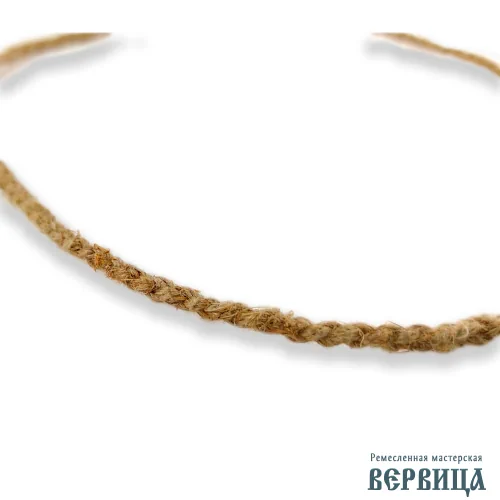 Крупное фото плетения льняной гайтана